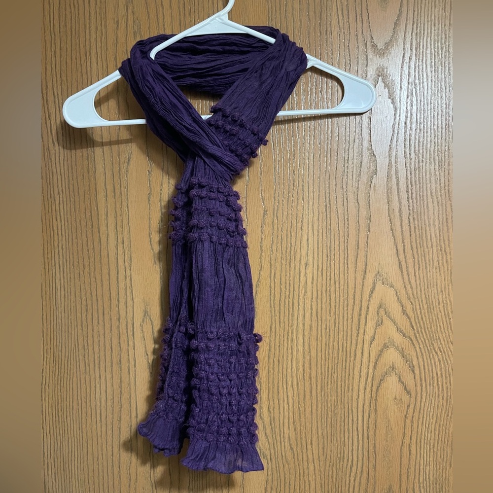 Eggplant Purple Ruched Scarf